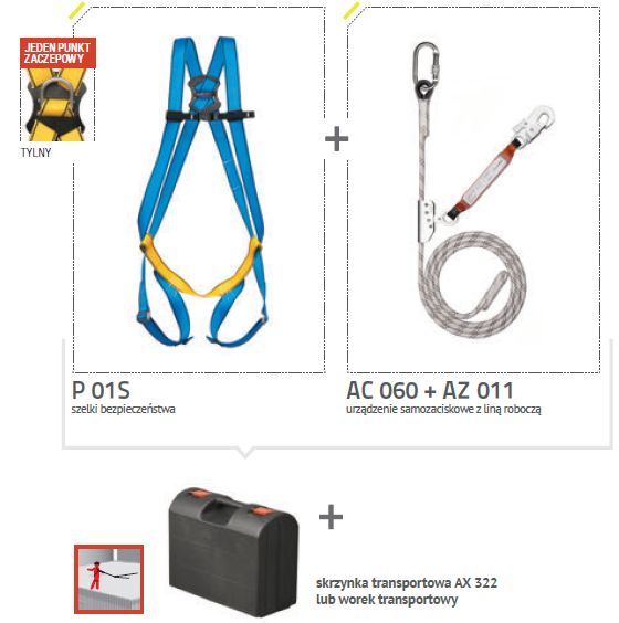 Zestaw asekuracyjny BASIC PRO 1S/10 (lina 10m)